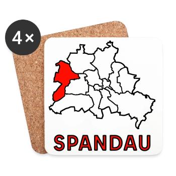SPANDAU, Stadtteil von Berlin - Untersetzer (4er-Set) - Weiß - Vorne