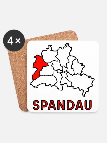 SPANDAU, Stadtteil von Berlin - Untersetzer (4er-Set) - Weiß