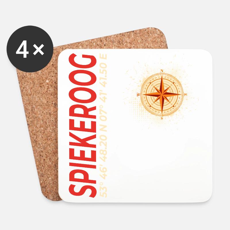 Spiekeroog - Untersetzer (4er-Set) - Weiß
