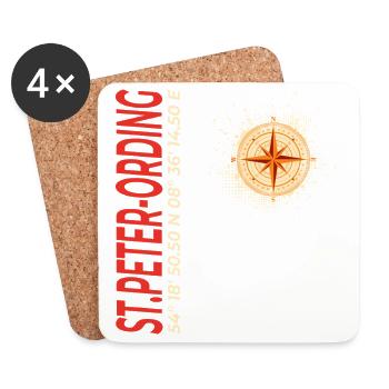 St. Peter-Ording - Untersetzer (4er-Set) - Weiß - Vorne