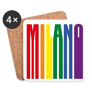 Milano Rainbow Pride LGBT Peace - Coasters (set of 4) - white - Front