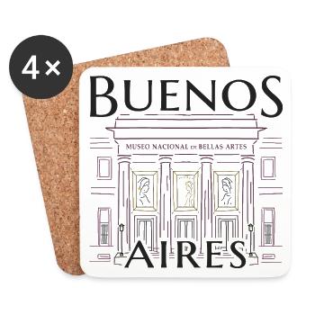 Buenos Aires, Argentina, Drawing Art Museum - Coasters (set of 4) - white - Front