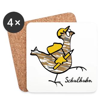 RIKELS school chicken: strong companion in everyday life - Coasters (set of 4) - white - Front