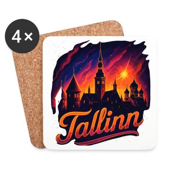 Tallinn Capitale Estonie Baltique Cadeau - Dessous de verre (lot de 4) - blanc - Devant