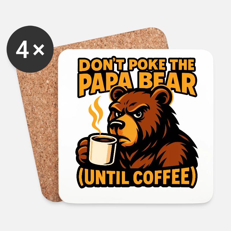 Kaffee Morgen Humor - Untersetzer (4er-Set) - Weiß