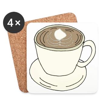coffee cup - Coasters (set of 4) - white - Front
