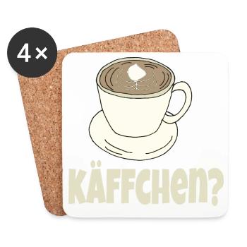 Tasse à café Kaeffchen - Dessous de verre (lot de 4) - blanc - Devant