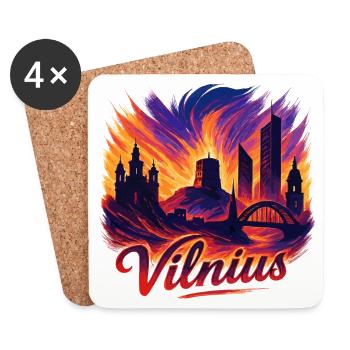 Vilnius Capitale Lituanie Baltique Cadeau - Dessous de verre (lot de 4) - blanc - Devant