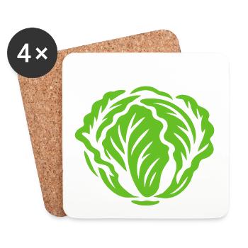 Salade - Êtes-vous végétalien ? - Régime végétalien - Dessous de verre (lot de 4) - blanc - Devant
