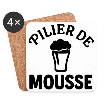 Pilier de mousse Humour Drôles Noël - Dessous de verre (lot de 4) - blanc - Devant