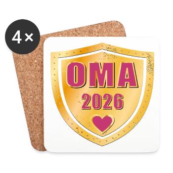BABY 2026 VERKÜNDEN OMA - Untersetzer (4er-Set) - Weiß - Vorne