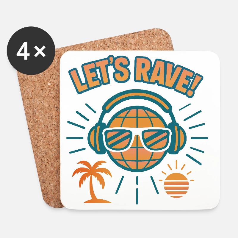 Lets rave - Untersetzer (4er-Set) - Weiß