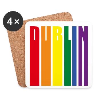 Cadeau de la fierté arc-en-ciel de Dublin - Dessous de verre (lot de 4) - blanc - Devant