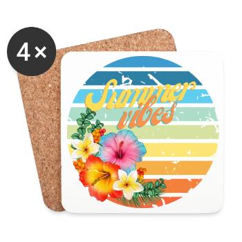 Summer Vibes - Untersetzer (4er-Set) - Weiß - Vorne