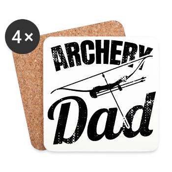 Bogenschießen Papa - Untersetzer (4er-Set) - Weiß - Vorne