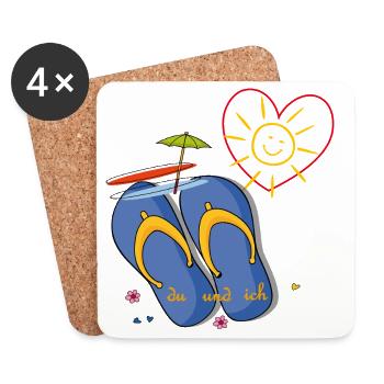 Holidays by the sea - Coasters (set of 4) - white - Front