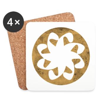 Armenian Christian Symbol of Eternity - Golden Circle - Coasters (set of 4) - white - Front