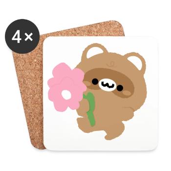 Romantic Beaver - Coasters (set of 4) - white - Front