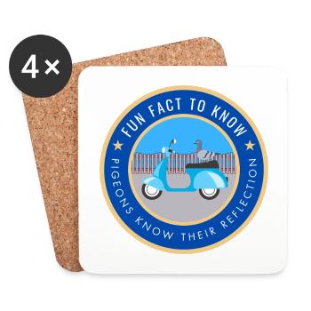 Pigeons know their reflection - Coasters (set of 4) - white - Front