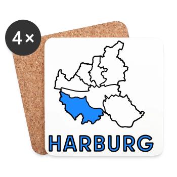 Harburg, a district of Hamburg - Coasters (set of 4) - white - Front