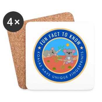 Koalas have unique fingerprints - Coasters (set of 4) - white - Front