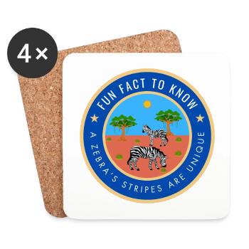 A zebra's stripes are unique - Coasters (set of 4) - white - Front