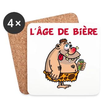 L'âge de bière - Dessous de verre (lot de 4) - blanc - Devant