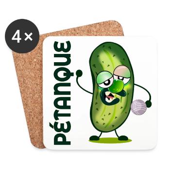 Pétanque Pickles - Coasters (set of 4) - white - Front