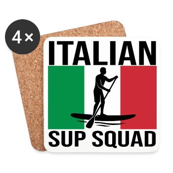 Italian SUP Crew Paddle-Shirt - Untersetzer (4er-Set) - Weiß - Vorne