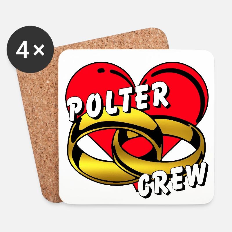 Polter Crew , Junggesellenabschied ............... - Untersetzer (4er-Set) - Weiß
