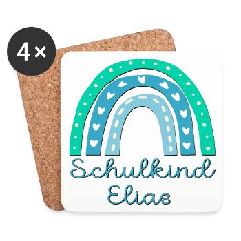 SCHULANFANG SCHULKIND ELIAS - Untersetzer (4er-Set) - Weiß - Vorne