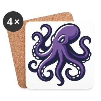 Oktopus lila Künstler - Untersetzer (4er-Set) - Weiß - Vorne