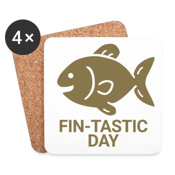 Fin-tastic day - Coasters (set of 4) - white - Front