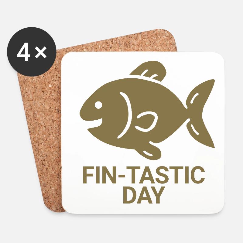 Fin-tastic day - Coasters (set of 4) - white