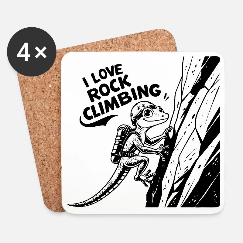 Climbing, rock climbing - Coasters (set of 4) - white