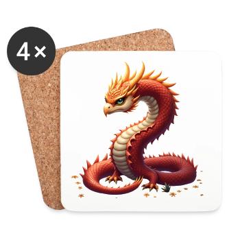 The golden serpent dragon. - Coasters (set of 4) - white - Front