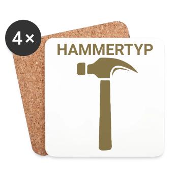 Hammertyp - Untersetzer (4er-Set) - Weiß - Vorne