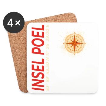 Insel Poel - Untersetzer (4er-Set) - Weiß - Vorne