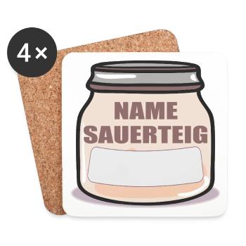 NAME SAUERTEIG SAUERTEIGBROT - Untersetzer (4er-Set) - Weiß - Vorne