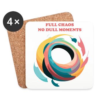 Spirale abstraite du chaos - Dessous de verre (lot de 4) - blanc - Devant