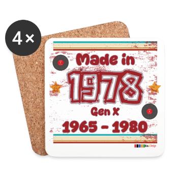 70s Generation Retro Design - Coasters (set of 4) - white - Front