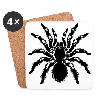 Detailed Tarantula Outline - Coasters (set of 4) - white - Front