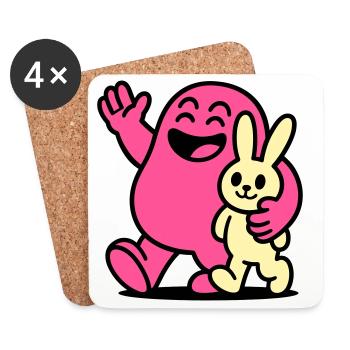 Happy Friends! - Coasters (set of 4) - white - Front