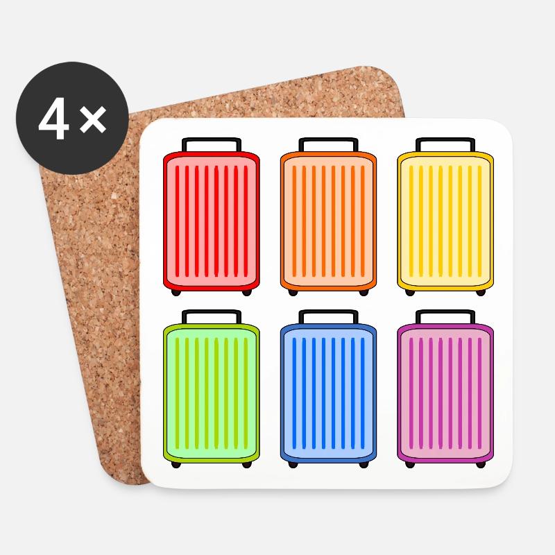 KOFFER REGENBOGEN - Untersetzer (4er-Set) - Weiß