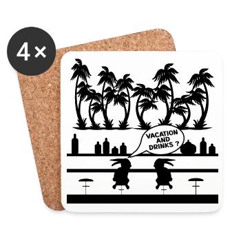 BAR À BOISSONS DE VACANCES - Dessous de verre (lot de 4) - blanc - Devant