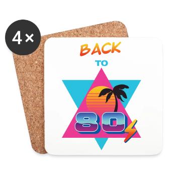 Retour aux années 80 – Sol og Palme - Dessous de verre (lot de 4) - blanc - Devant