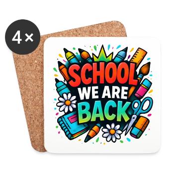 School We Are Back Shirt Graffiti Schule Kids - Untersetzer (4er-Set) - Weiß - Vorne