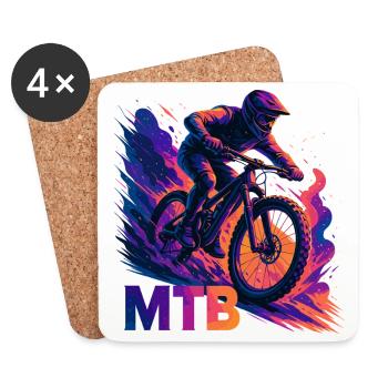 VTT VTT VTT Cadeau VTT - Dessous de verre (lot de 4) - blanc - Devant