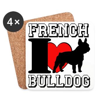 French Bulldog .............................. - Coasters (set of 4) - white - Front