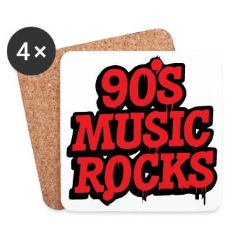 90's Music Rocks - Coasters (set of 4) - white - Front